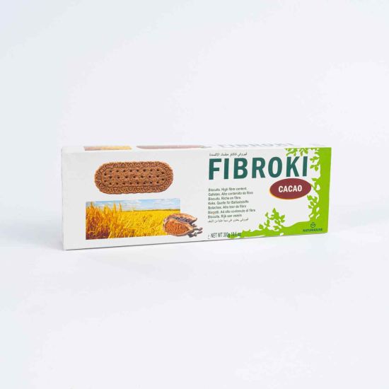 Fibroki cacao, biscuits petit déjeuner au goût cacao.